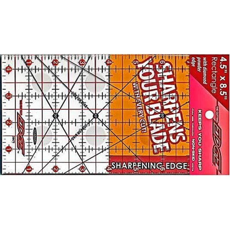 Sullivans Cutting Edge CLEAR Rulers, Non-Skid & Sharpens Your Blade, 4.5 x 8.5