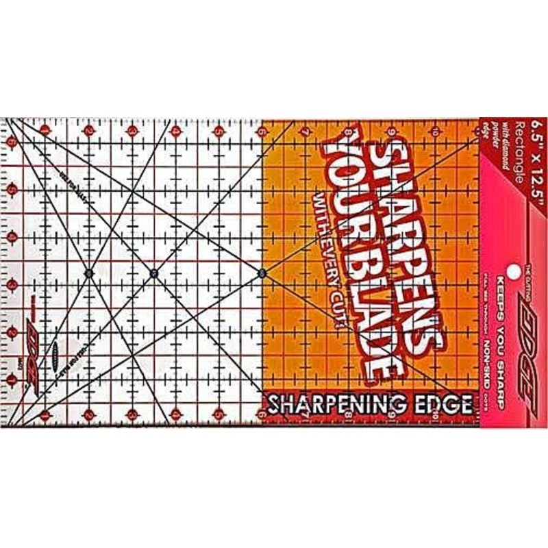 Sullivans Cutting Edge CLEAR Rulers, Non-Skid & Sharpens Your Blade, 6.5 x 12.5