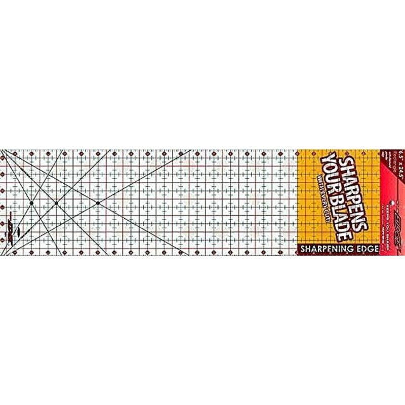 Sullivans Cutting Edge CLEAR Rulers, Non-Skid & Sharpens Your Blade, 6.5 x 24.5