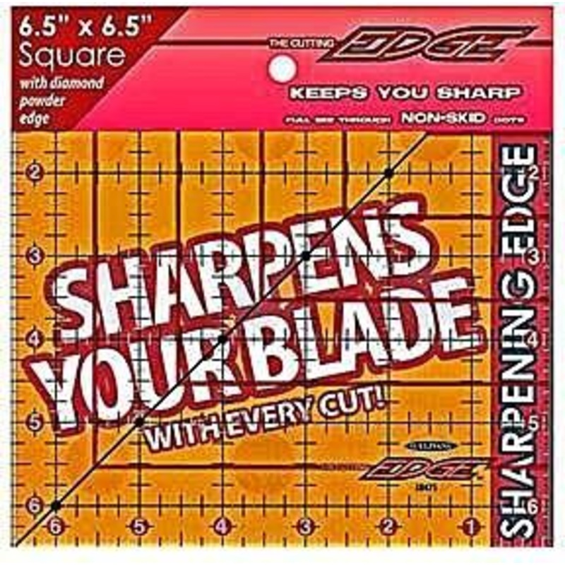 Sullivans Cutting Edge CLEAR Rulers, Non-Skid & Sharpens Your Blade, 6.5 x 6.5