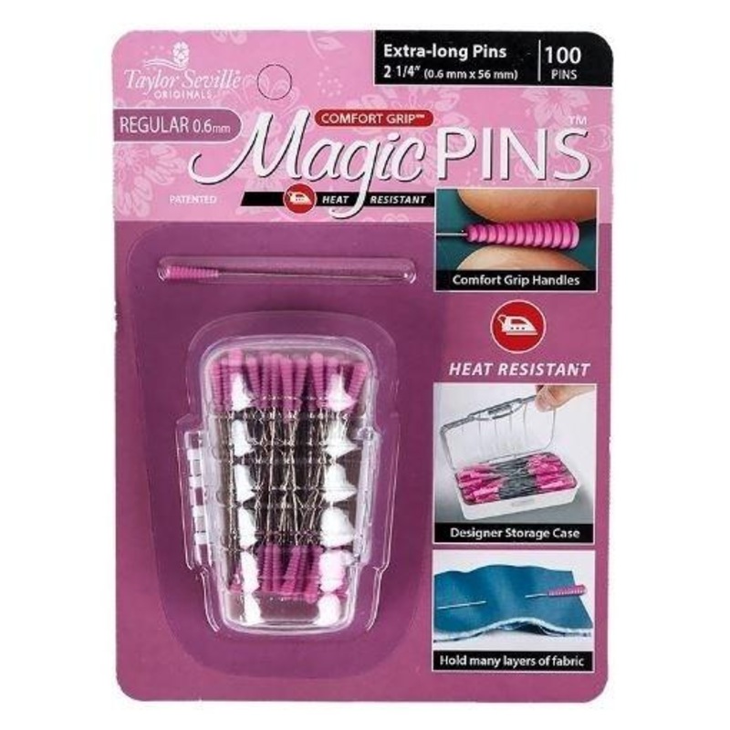 Taylor Seville Magic Extra-Long Heat Resistant Pins, 2 1/4 (0.6mm x 56mm), 100 Pins