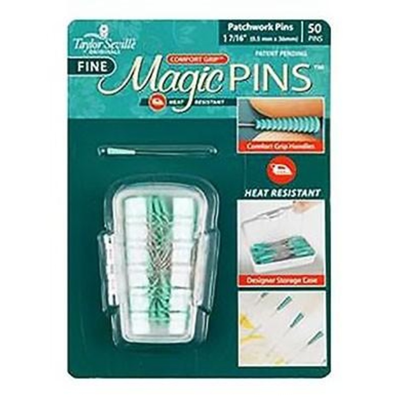 Taylor Seville Magic Patchwork Heat Resistant Pins, 50pc. 1 7/16 (36MM x .5MM)