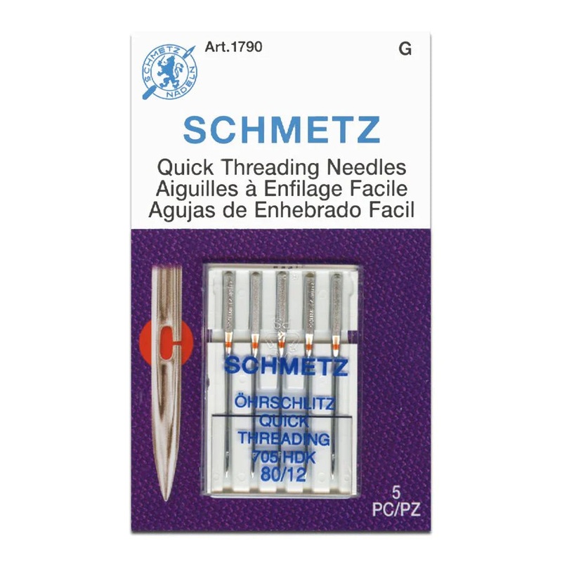 Schmetz Self-Threading Needles, 5 count, size 80