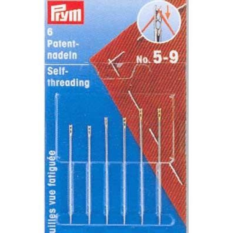 Self-threading needles with split eye