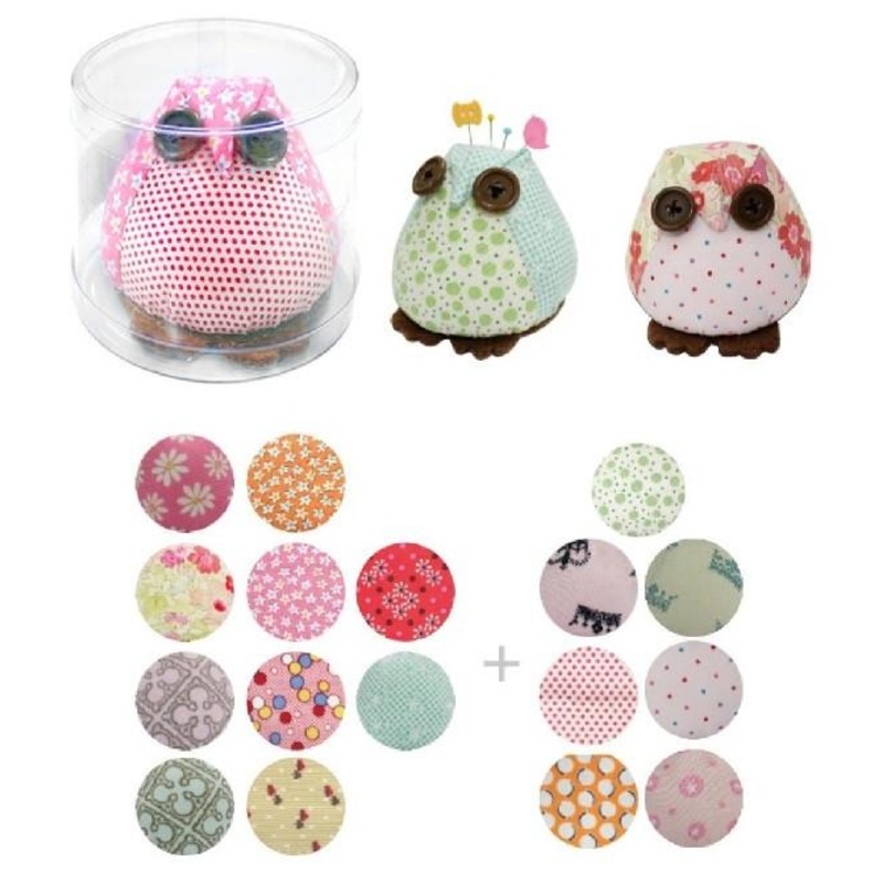 Sew Mate Owl Pin Cushion, Assorted Fabrics/Patterns