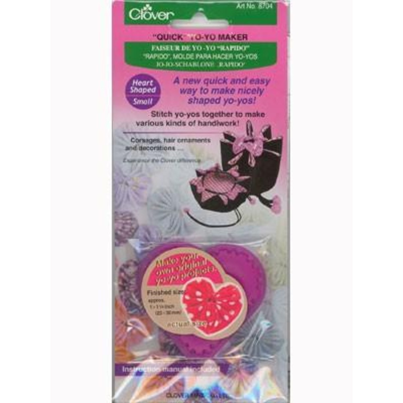 Clover Quick Yo-Yo Maker, Heart Shaped, Small, 25mm x 30mm