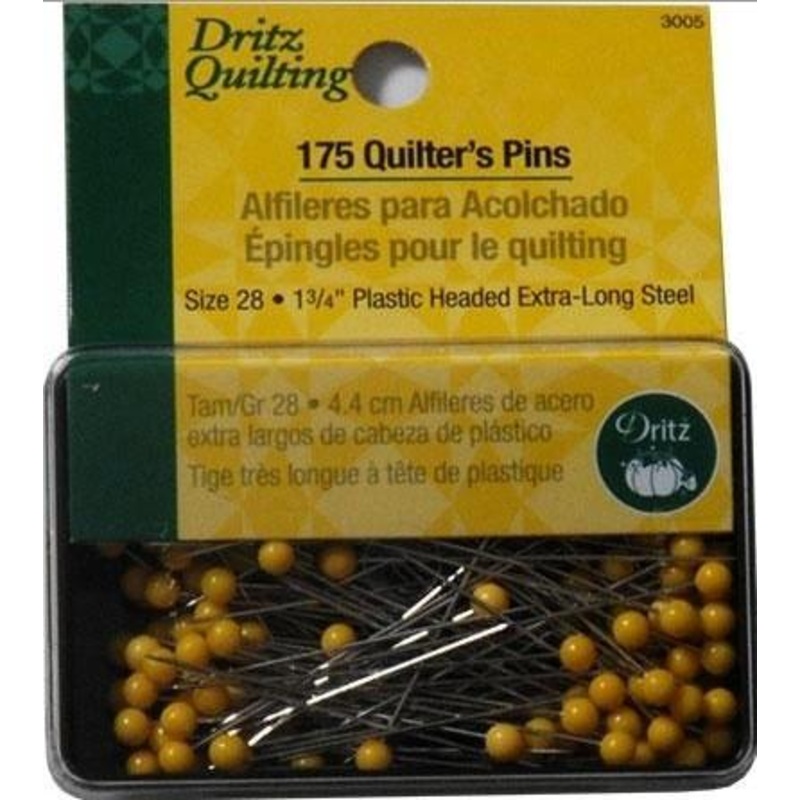 Dritz Yellow Head Quilters Pins, 175 count