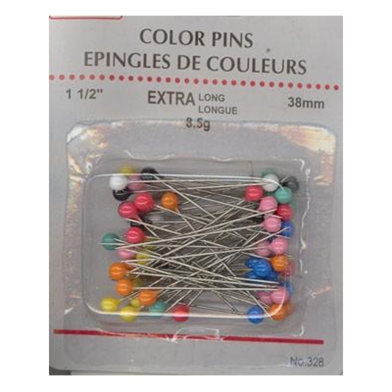 Pins Assorted Colour Head 6.5g, 32mm