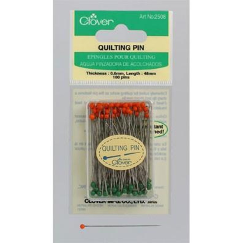 Quilting Pins, 100 Count, Glass Heads, 0.6mm X 48mm
