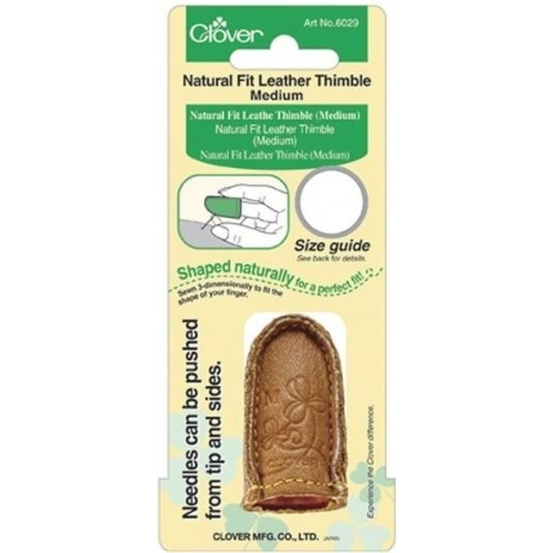 Clover Natural Fit Leather Thimble - Medium