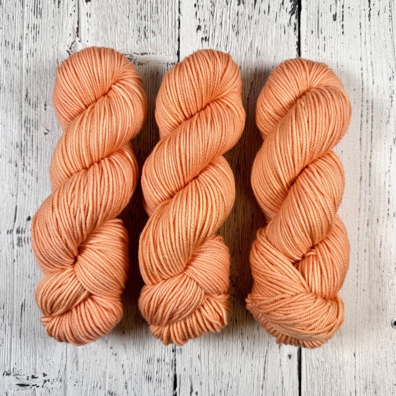 White Peach in DK Weight-Merino DK / Light Worsted & Nettle Soft DK