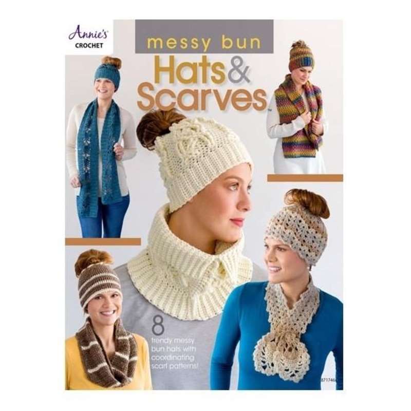 Messy Bun Hats & Scarves Crochet Pattern Book