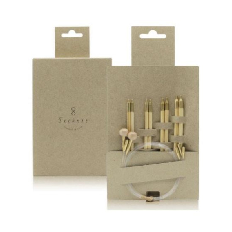 Kinki Amibari Interchangeable Circular Needles Set in Medium, 12.5cm / 5 (4 Tips, 3 Cords, 1 Pair Of Stoppers)