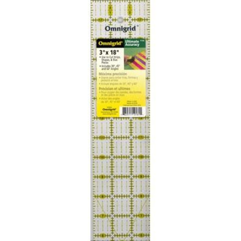 Omnigrid 3 x 18 Ruler with Angles