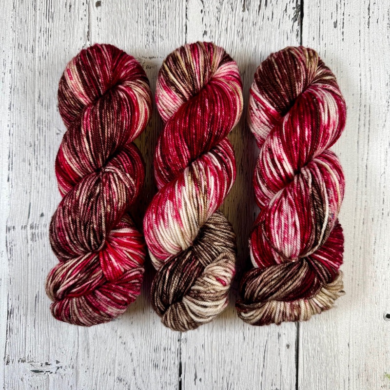 Chocolate Cherries - Merino DK / Light Worsted - Dyed Stock