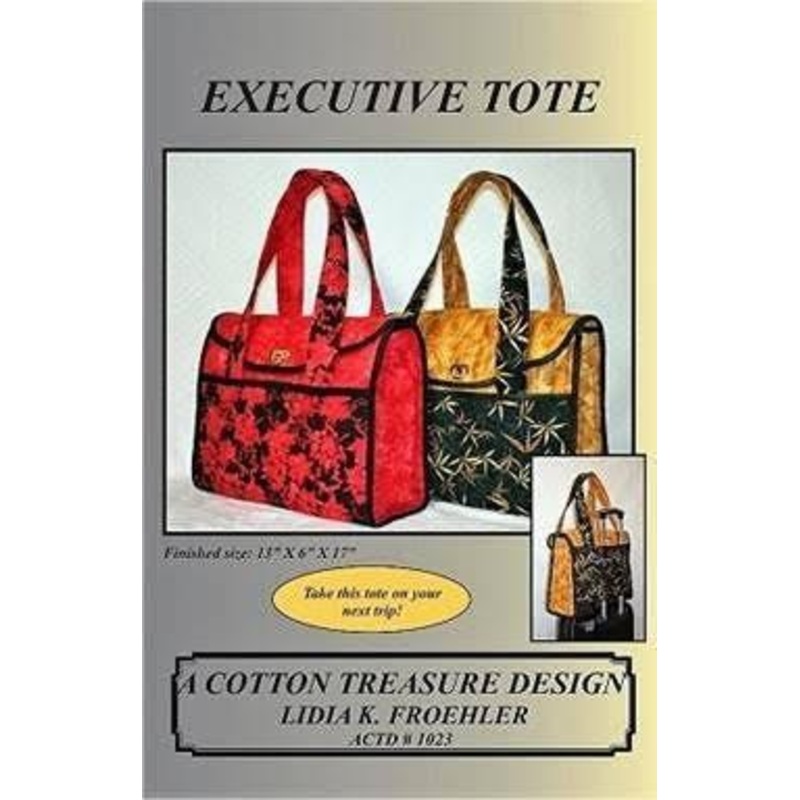 Executive Tote Pattern by Lidia K. Froehler of A Cotton Treasure Design CLEARANCE