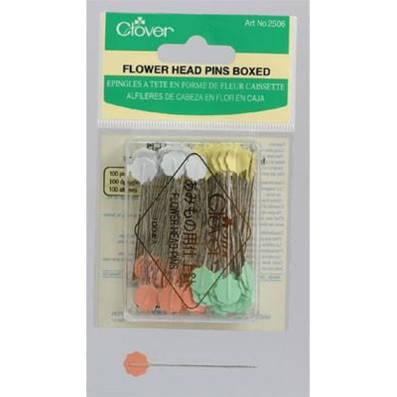 Flower Head Pins, 100 Pins/Plastic Box