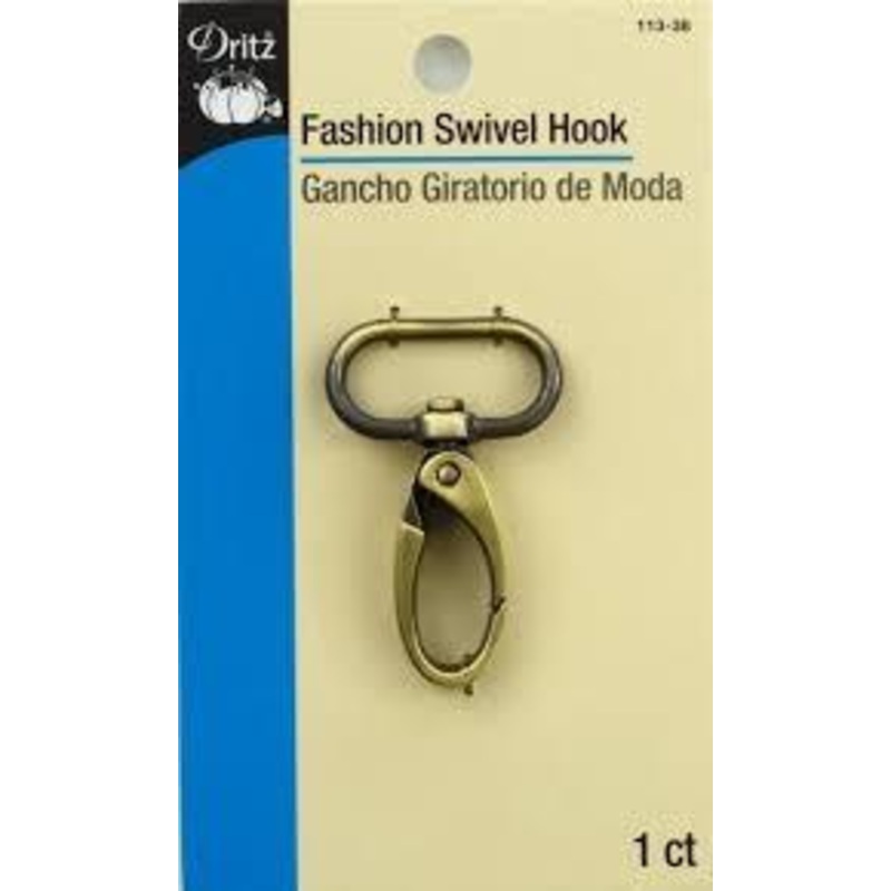 Dritz Fashion Swivel hook - 25 mm - Antique Brass Colour - 1 count