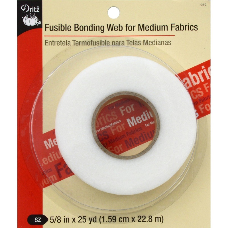 Dritz-Fusible Bonding Web For Medium Fabrics - White - 5/8 by 25 yards