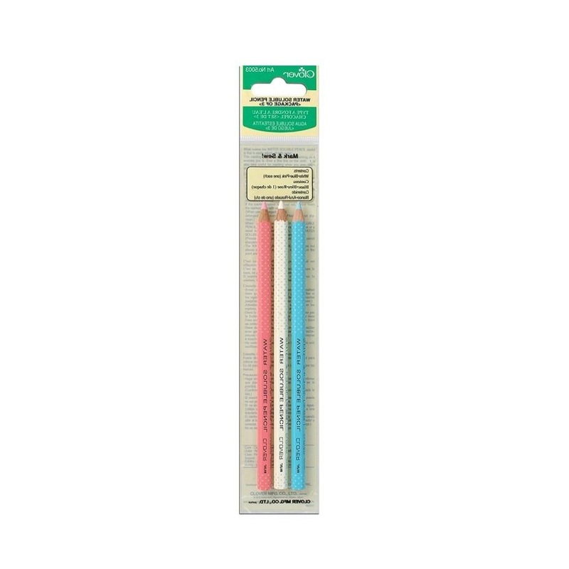 Clover Water Soluble Pencils, (Assorted Colours - Blue, White, Pink)