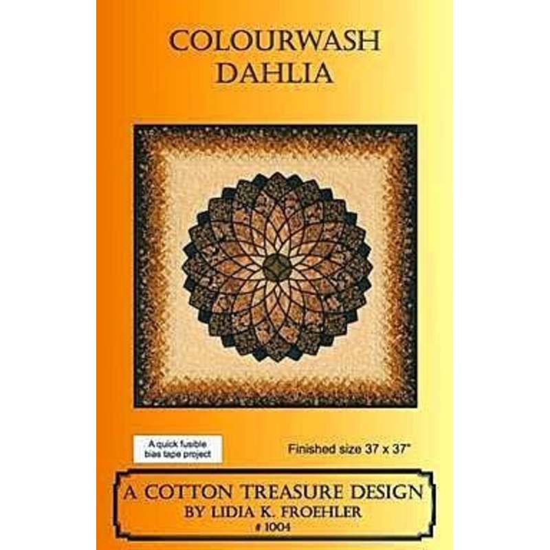 Colourwash Dahlia Pattern by Lidia K. Froehler of A Cotton Treasure Design - A Quick Fusible Bias Tape Project CLEARANCE