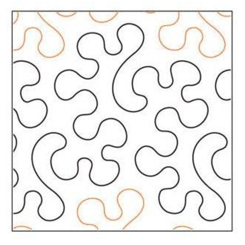 Bumpity, 9 Wide Longarm Pantograph Pattern (Single Row), 144 Long