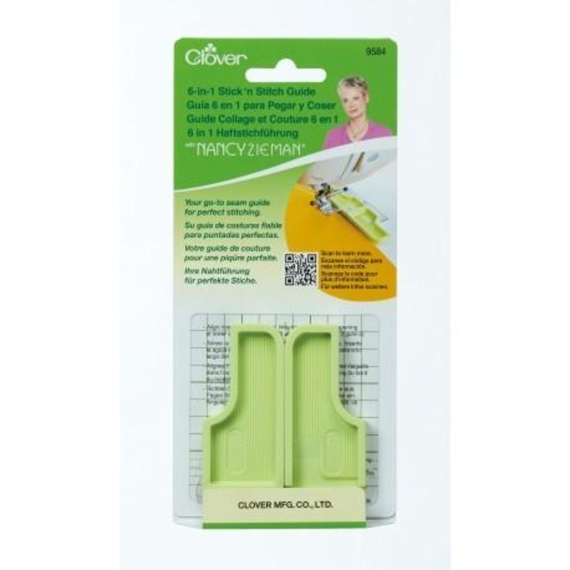 Clover 6 in1 Stick N Stitch Seam Guide By Nancy Zieman (6-in-1 Stick n Stitch Guide)