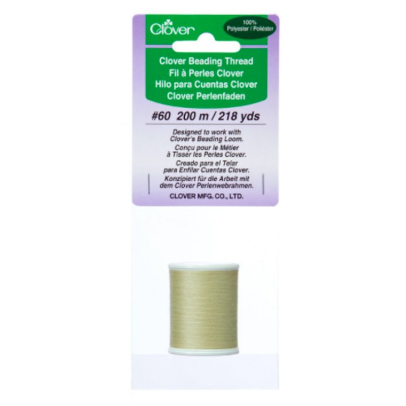 Clover Beading Thread in Beige, 200M / 218YDS (#60 Weight)