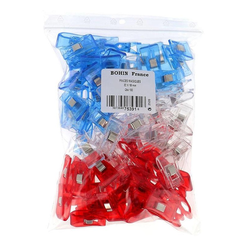 Bohin Wonder Clips, Large, 100pc. (Bulk) 38mm x 18mm / 1.25 x 0.7