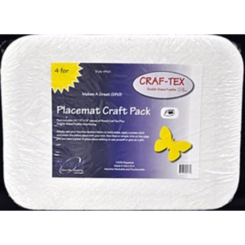 Bosal Craf-Tex Plus Placemat Craft Pack, RECTANGLE with Rounded Corners , 4pcs, 33.02cm (13) x 45.72 cm (18), 100% Polyester, White, 4 pcs