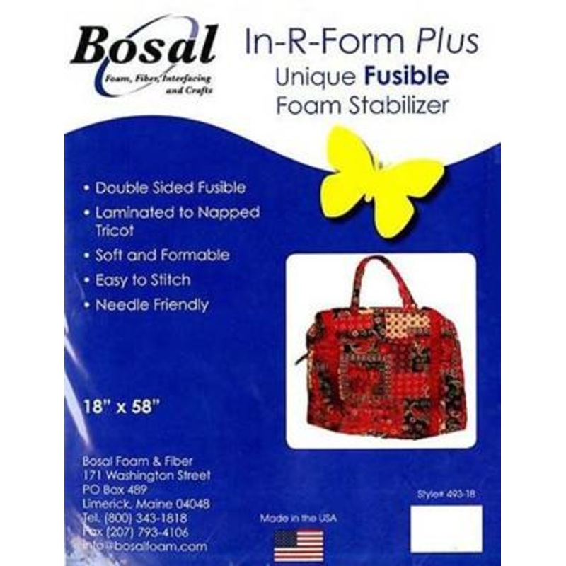 Bosal In-R-Form Plus DOUBLE Sided Fusible Foam Stabilizer, 45.72 cm (18) x 147.32 cm (58), White