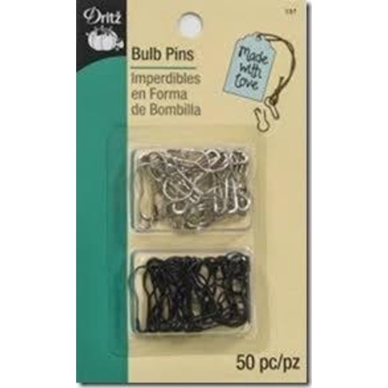 Bulb Pins, 25 pins of each color (nickel / black)