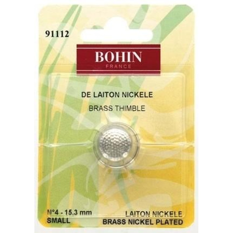 Bohin Round Top Thimble, Nickel Plated Brass, No. 4 (Small), 15.3mm