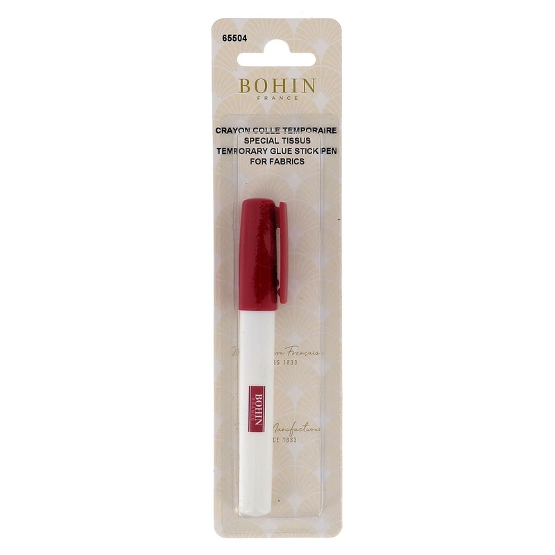 Bohin Temporary Glue Stick Pen For Fabrics (Water Soluble & The Colour Disappears When Dry)