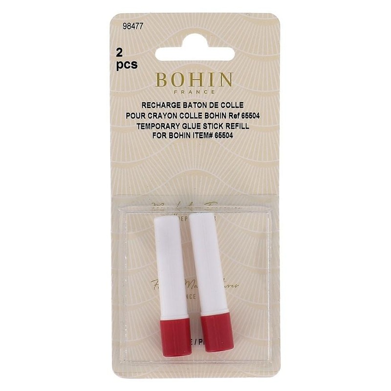 Bohin Temporary Glue Stick Refill, Pink, 2pc.