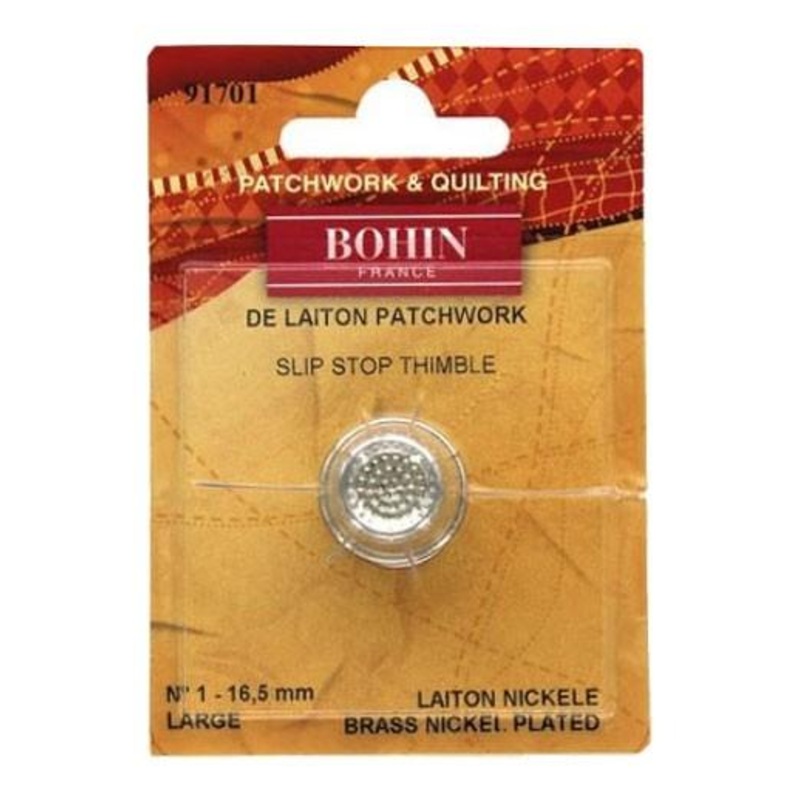 Bohin Thimble Quilters Nickel Plated Brass No. 1 Large