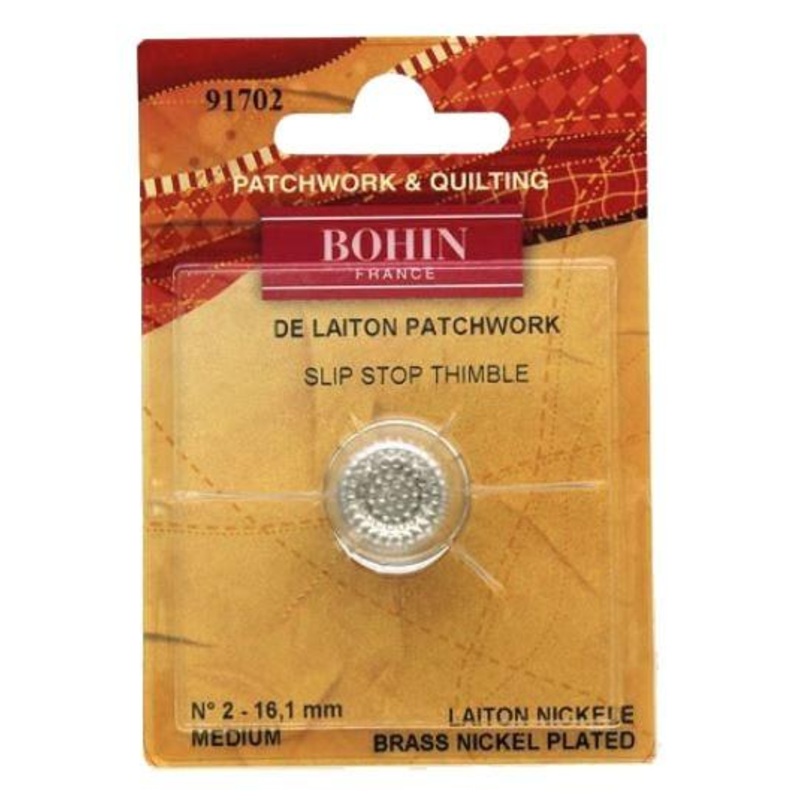 Bohin Thimble Quilters Nickel Plated Brass No. 2 Medium