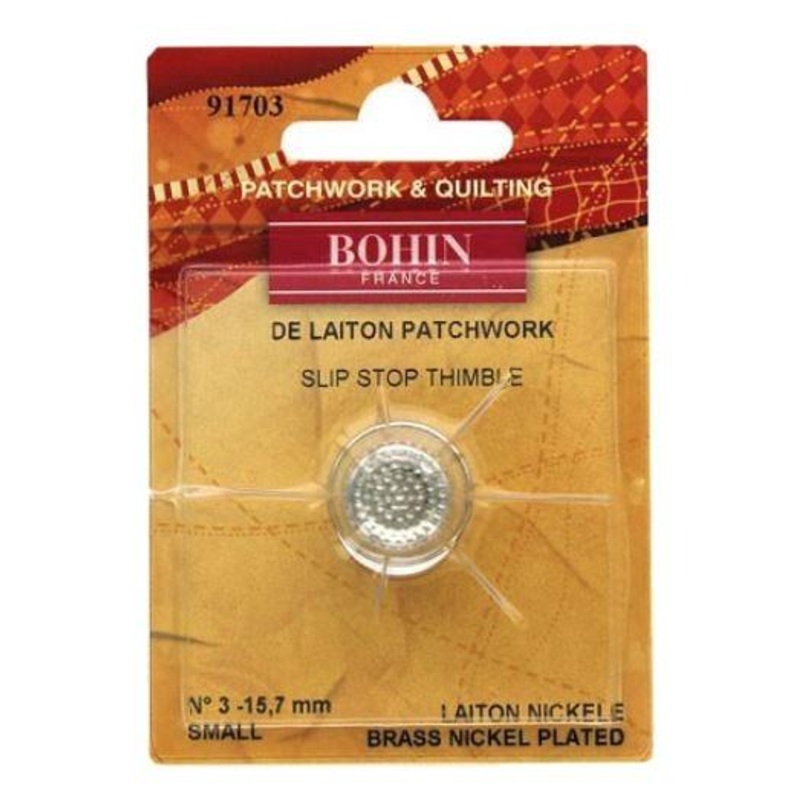 Bohin Thimble Quilters Nickel Plated Brass No. 3 Small