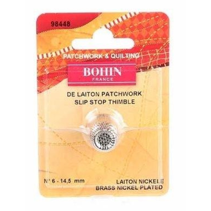 Bohin Thimble Quilters Nickel Plated Brass Sm No. 6