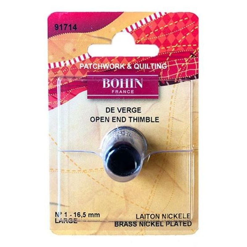 Bohin Open Ended Thimble Brass, Large