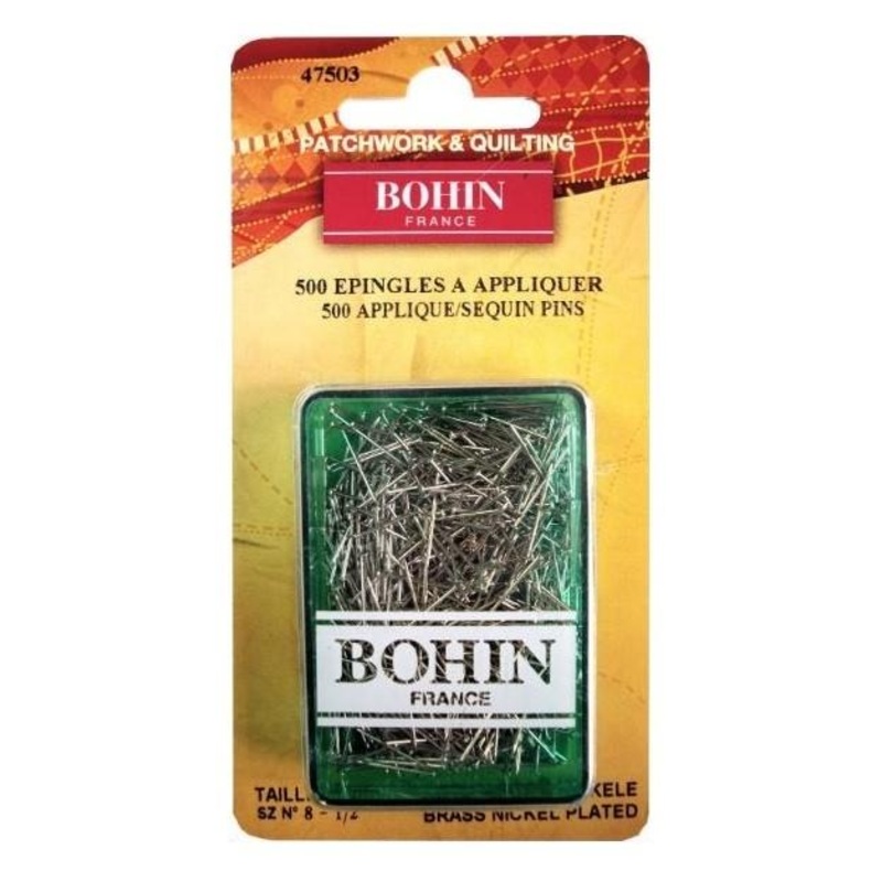 Bohin Applique Pins, Nickel Plated Steel, 12.7mm (1/2) x 500pc.