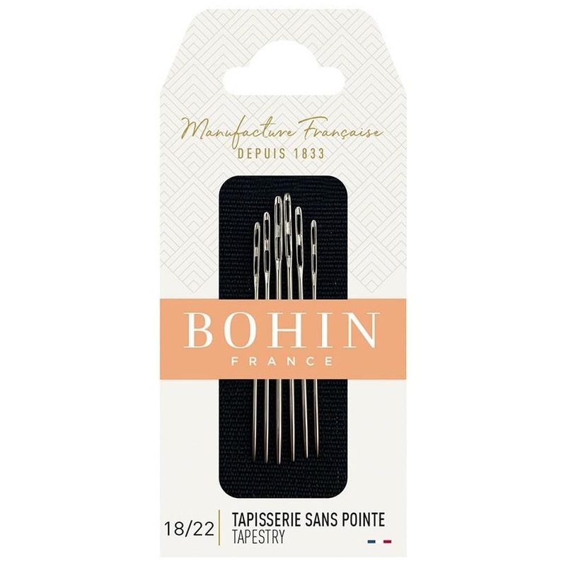 Bohin Assorted Tapestry Double Eye Needles, Sizes No. 18/22 x 6pc.