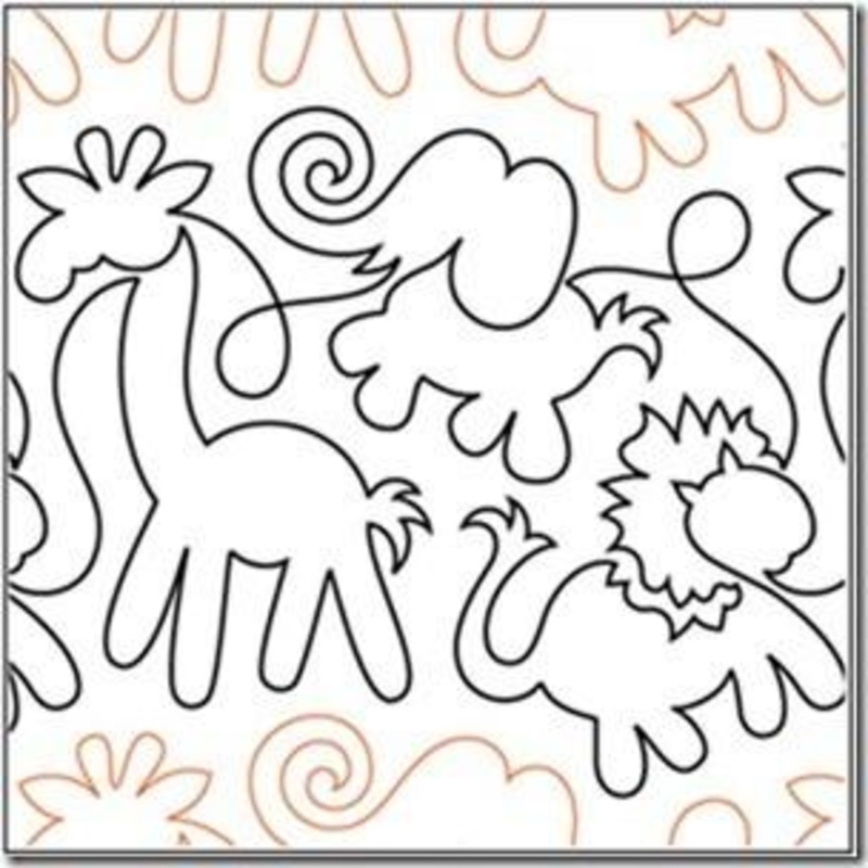 Animal Crackers, 9.5 Wide Longarm Pantograph Pattern - Single Row, 144 Long (Old Item#: QC10223)