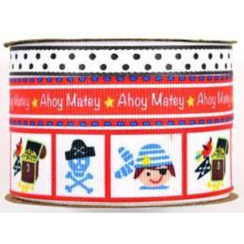 Babyville Boutique Printed Ribbon - Pirates