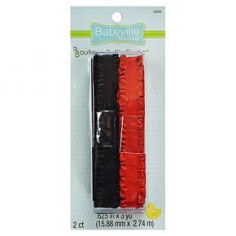 Babyville Boutique Ruffled Elastic - Red And Black