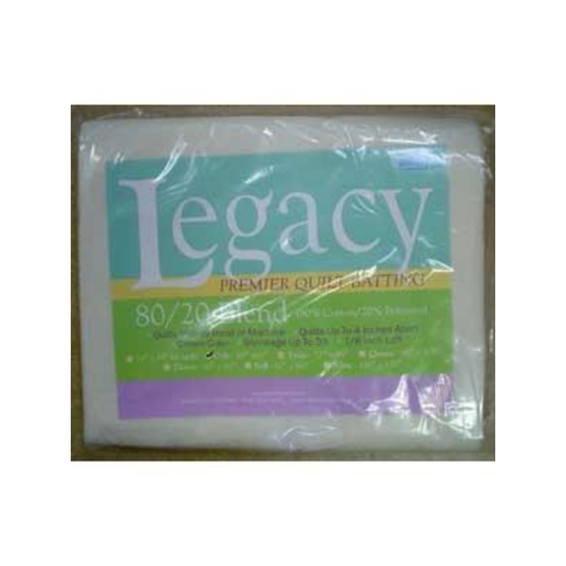 80/20 Cotton/Polyester Blend Batting, Throw Size, 60 x 60, 1/8 loft