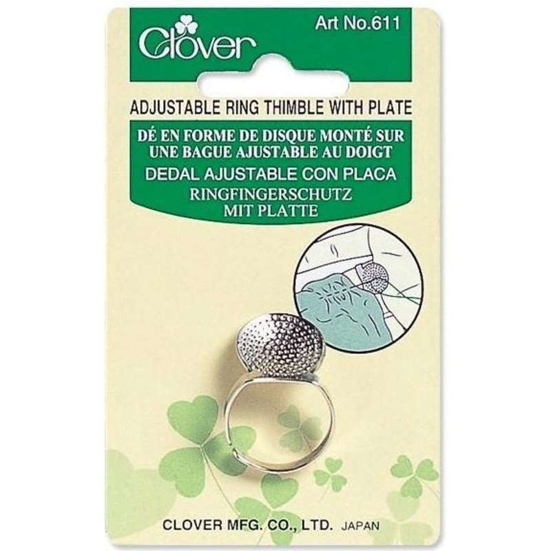 Clover Adjustable Ring Thimble With Plate