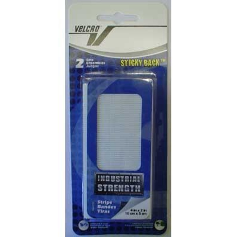 VELCRObrand Fasteners 4X2 Pre-Cut Packaged, 2 Sets, Sticky Back, White