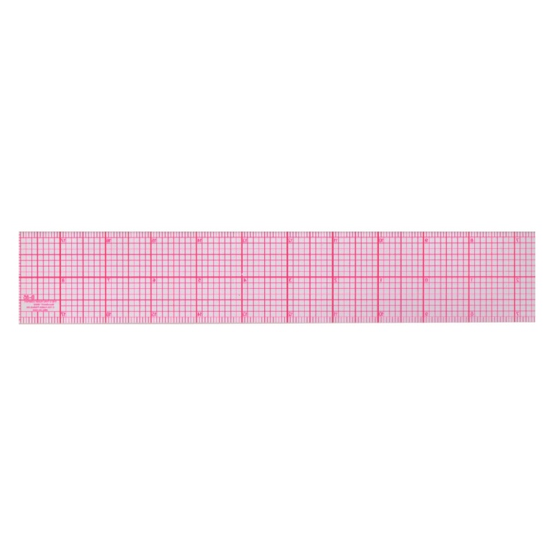 Westcott C-Thru 8ths Graph Transparent Beveled Ruler, 18 (Printed with Red Ink)