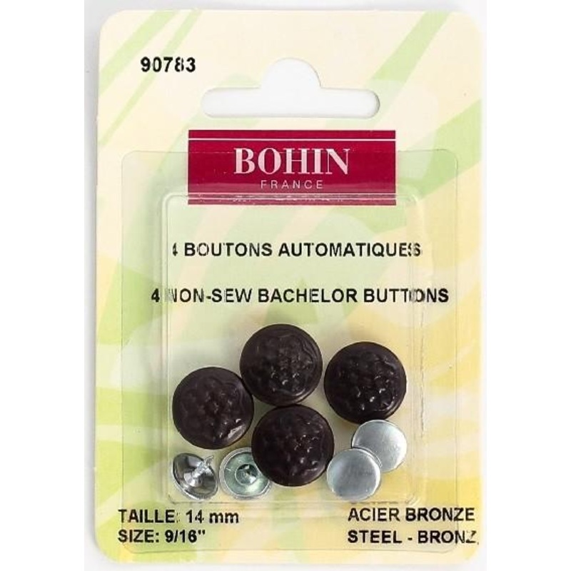 Bohin Bachelor Buttons 14mm (9/16), Bronze, 4pc